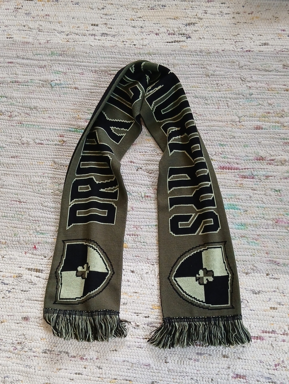 Dropkick Murphys Army Green and Black Graphic Knit Scarf